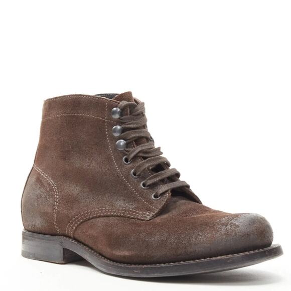 Bottega Veneta Brown Leather Lace Up Ankle Boots - Picture 1 of 11